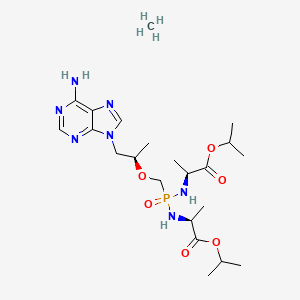 Methane;propan-2-yl (2S)-2-[[[(2R)-1-(6-aminopurin-9-yl)propan-2-yl]oxymethyl-[[(2S)-1-oxo-1-propan-2-yloxypropan-2-yl]amino]phosphoryl]amino]propanoate - 1883563-86-7