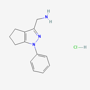 {1-phenyl-1H,4H,5H,6H-cyclopenta[c]pyrazol-3-yl}methanamine hydrochloride - 1193389-93-3