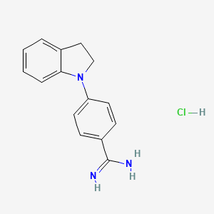 4-(2,3-dihydro-1H-indol-1-yl)benzene-1-carboximidamide hydrochloride - 1235439-42-5