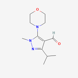 1-methyl-5-(morpholin-4-yl)-3-(propan-2-yl)-1H-pyrazole-4-carbaldehyde - 1258650-64-4