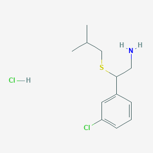 2-(3-Chlorophenyl)-2-[(2-methylpropyl)sulfanyl]ethan-1-amine hydrochloride - 1311314-56-3