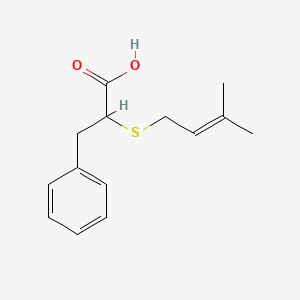 2-[(3-Methylbut-2-en-1-yl)sulfanyl]-3-phenylpropanoic acid - 1184144-84-0
