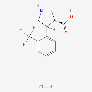trans-4-(2-(Trifluoromethyl)phenyl)pyrrolidine-3-carboxylic acid hydrochloride - 1049978-59-7