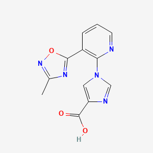1-[3-(3-methyl-1,2,4-oxadiazol-5-yl)pyridin-2-yl]-1H-imidazole-4-carboxylic acid - 1239851-29-6