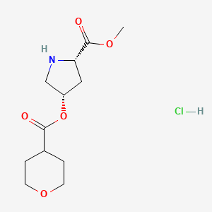 (2S,4S)-Methyl 4-((tetrahydro-2H-pyran-4-carbonyl)oxy)pyrrolidine-2-carboxylate hydrochloride - 1354486-82-0