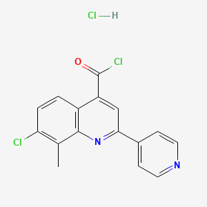 7-Chloro-8-methyl-2-(pyridin-4-yl)quinoline-4-carbonyl chloride hydrochloride - 1332530-76-3