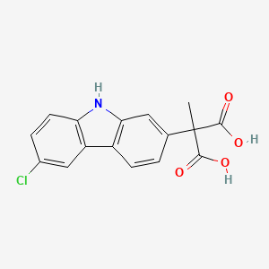 2-(6-Chloro-9H-carbazol-2-yl)-2-methylpropanedioic acid - 252288-17-8
