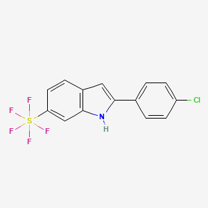 2-(4-Chlorophenyl)-6-pentafluorosulfanyl-1H-indole - 1394319-73-3