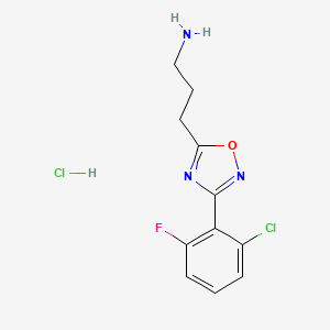 3-(3-(2-Chloro-6-fluorophenyl)-1,2,4-oxadiazol-5-yl)propan-1-amine hydrochloride - 1435804-21-9