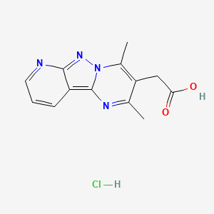 2-(4,6-dimethyl-3,7,8,10-tetrazatricyclo[7.4.0.02,7]trideca-1,3,5,8,10,12-hexaen-5-yl)acetic acid;hydrochloride - 1797736-40-3