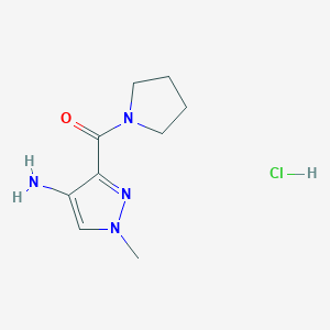 1-methyl-3-(pyrrolidine-1-carbonyl)-1H-pyrazol-4-amine hydrochloride - 1803593-91-0