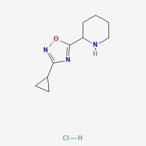 2-(3-Cyclopropyl-1,2,4-oxadiazol-5-yl)piperidine hydrochloride - 1385696-48-9
