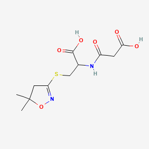 3-((1-Carboxy-2-((5,5-dimethyl-4,5-dihydroisoxazol-3-yl)thio)ethyl)amino)-3-oxopropanoic acid - 1544489-04-4