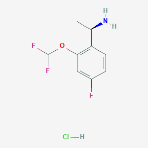 (1R)-1-[2-(difluoromethoxy)-4-fluorophenyl]ethan-1-amine hydrochloride - 1384435-41-9