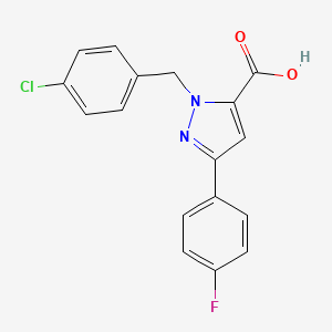 1-(4-Chlorobenzyl)-3-(4-fluorophenyl)-1H-pyrazole-5-carboxylic acid - 1020239-56-8