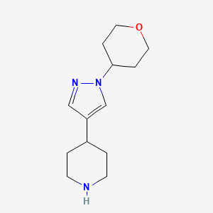 4-(1-(tetrahydro-2H-pyran-4-yl)-1H-pyrazol-4-yl)piperidine - 1443289-73-3