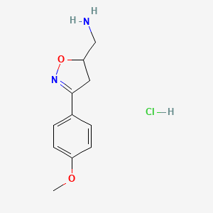 [3-(4-Methoxyphenyl)-4,5-dihydro-1,2-oxazol-5-yl]methanamine hydrochloride - 1803589-93-6