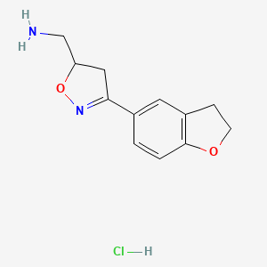 [3-(2,3-Dihydro-1-benzofuran-5-yl)-4,5-dihydro-1,2-oxazol-5-yl]methanamine hydrochloride - 1803561-63-8