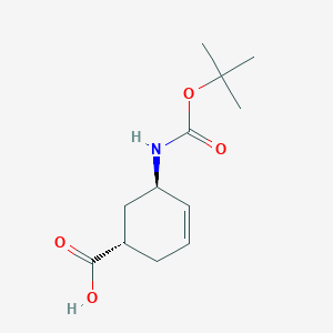 (1S,5R)-5-((tert-Butoxycarbonyl)amino)cyclohex-3-ene-1-carboxylic acid - 933445-57-9