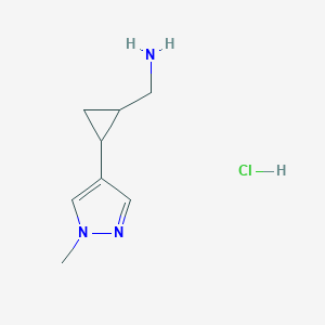 [2-(1-Methylpyrazol-4-yl)cyclopropyl]methanamine hydrochloride - 1949836-88-7