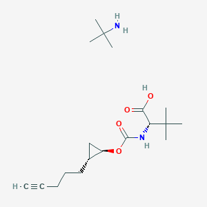 2-Methylpropan-2-amine (S)-3,3-dimethyl-2-((((1R,2R)-2-(pent-4-yn-1-yl)cyclopropoxy)carbonyl)amino)butanoate - 1425038-21-6