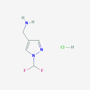 [1-(difluoromethyl)-1H-pyrazol-4-yl]methanamine hydrochloride - 2098145-92-5