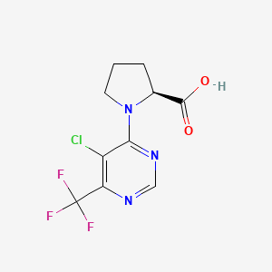 (2S)-1-[5-chloro-6-(trifluoromethyl)pyrimidin-4-yl]pyrrolidine-2-carboxylic acid - 1823198-80-6