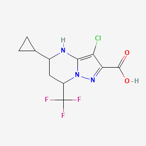3-Chloro-5-cyclopropyl-7-(trifluoromethyl)-4,5,6,7-tetrahydropyrazolo[1,5-a]pyrimidine-2-carboxylic acid - 912771-84-7