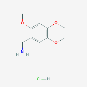 (7-Methoxy-2,3-dihydrobenzo[b][1,4]dioxin-6-yl)methanamine hydrochloride - 1210015-85-2