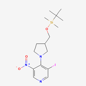 4-(3-((Tert-butyldimethylsilyloxy)methyl)-pyrrolidin-1-YL)-3-iodo-5-nitropyridine - 1186310-82-6