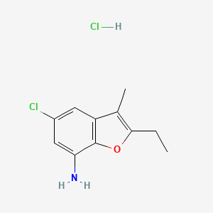 5-Chloro-2-ethyl-3-methyl-1-benzofuran-7-amine hydrochloride - 1185301-77-2