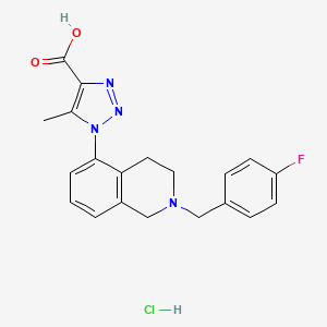 1-{2-[(4-fluorophenyl)methyl]-1,2,3,4-tetrahydroisoquinolin-5-yl}-5-methyl-1H-1,2,3-triazole-4-carboxylic acid hydrochloride - 1306607-19-1