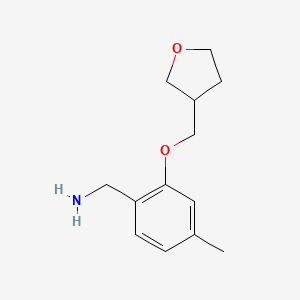 [4-Methyl-2-(oxolan-3-ylmethoxy)phenyl]methanamine - 1250057-67-0
