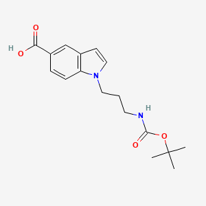 1-(3-{[(tert-butoxy)carbonyl]amino}propyl)-1H-indole-5-carboxylic acid - 1376288-62-8