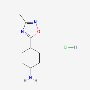4-(3-Methyl-1,2,4-oxadiazol-5-yl)cyclohexan-1-amine hydrochloride - 1384430-79-8