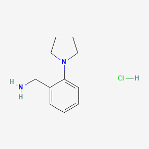 [2-(Pyrrolidin-1-yl)phenyl]methanamine hydrochloride - 1803610-83-4