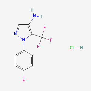 1-(4-fluorophenyl)-5-(trifluoromethyl)-1H-pyrazol-4-amine hydrochloride - 1803581-69-2