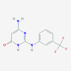 6-amino-2-{[3-(trifluoromethyl)phenyl]amino}pyrimidin-4(3H)-one - 123375-89-3