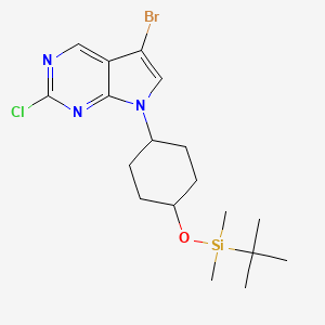 5-Bromo-7-[trans-4-(tert-butyldimethylsilanyloxy)cyclohexyl]-2-chloro-7H-pyrrolo[2,3-d]pyrimidine - 1392804-15-7