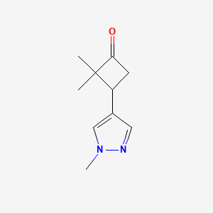 2,2-dimethyl-3-(1-methyl-1H-pyrazol-4-yl)cyclobutan-1-one - 1520741-03-0