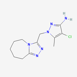 4-chloro-5-methyl-1-(6,7,8,9-tetrahydro-5H-[1,2,4]triazolo[4,3-a]azepin-3-ylmethyl)-1H-pyrazol-3-amine - 1174886-12-4