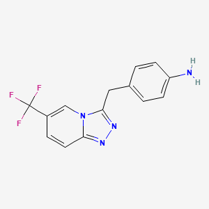 4-{[6-(Trifluoromethyl)-[1,2,4]triazolo[4,3-a]pyridin-3-yl]methyl}aniline - 1094315-12-4