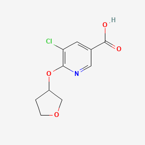 5-Chloro-6-(oxolan-3-yloxy)pyridine-3-carboxylic acid - 1342733-18-9