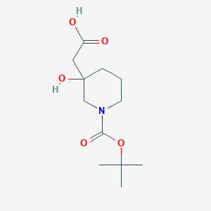 2-(1-[(tert-Butoxy)carbonyl]-3-hydroxypiperidin-3-yl)acetic acid - 1367774-02-4