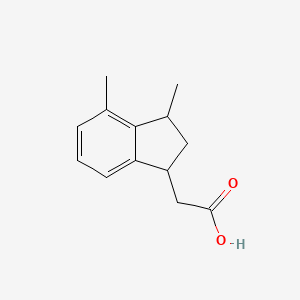 2-(3,4-dimethyl-2,3-dihydro-1H-inden-1-yl)acetic acid - 1556266-20-6