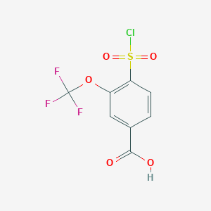 4-(Chlorosulfonyl)-3-(trifluoromethoxy)benzoic acid - 1427081-55-7
