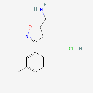 [3-(3,4-Dimethylphenyl)-4,5-dihydro-1,2-oxazol-5-yl]methanamine hydrochloride - 1803561-34-3