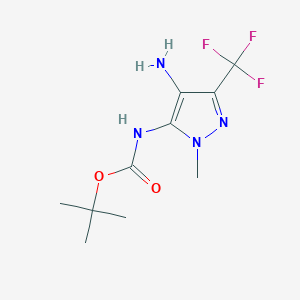 tert-Butyl N-[4-amino-1-methyl-3-(trifluoromethyl)-1H-pyrazol-5-yl]carbamate - 2060031-39-0