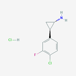 (1S,2R)-rel-2-(4-Chloro-3-fluorophenyl)cyclopropan-1-amine HCl - 1807938-62-0
