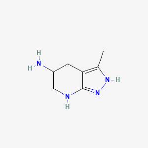 3-methyl-1H,4H,5H,6H,7H-pyrazolo[3,4-b]pyridin-5-amine - 1803583-06-3